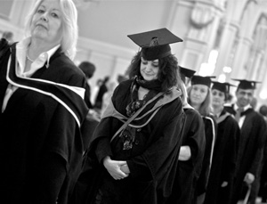 Graduates and guests were seated in London’s luxurious Grand Connaught Rooms